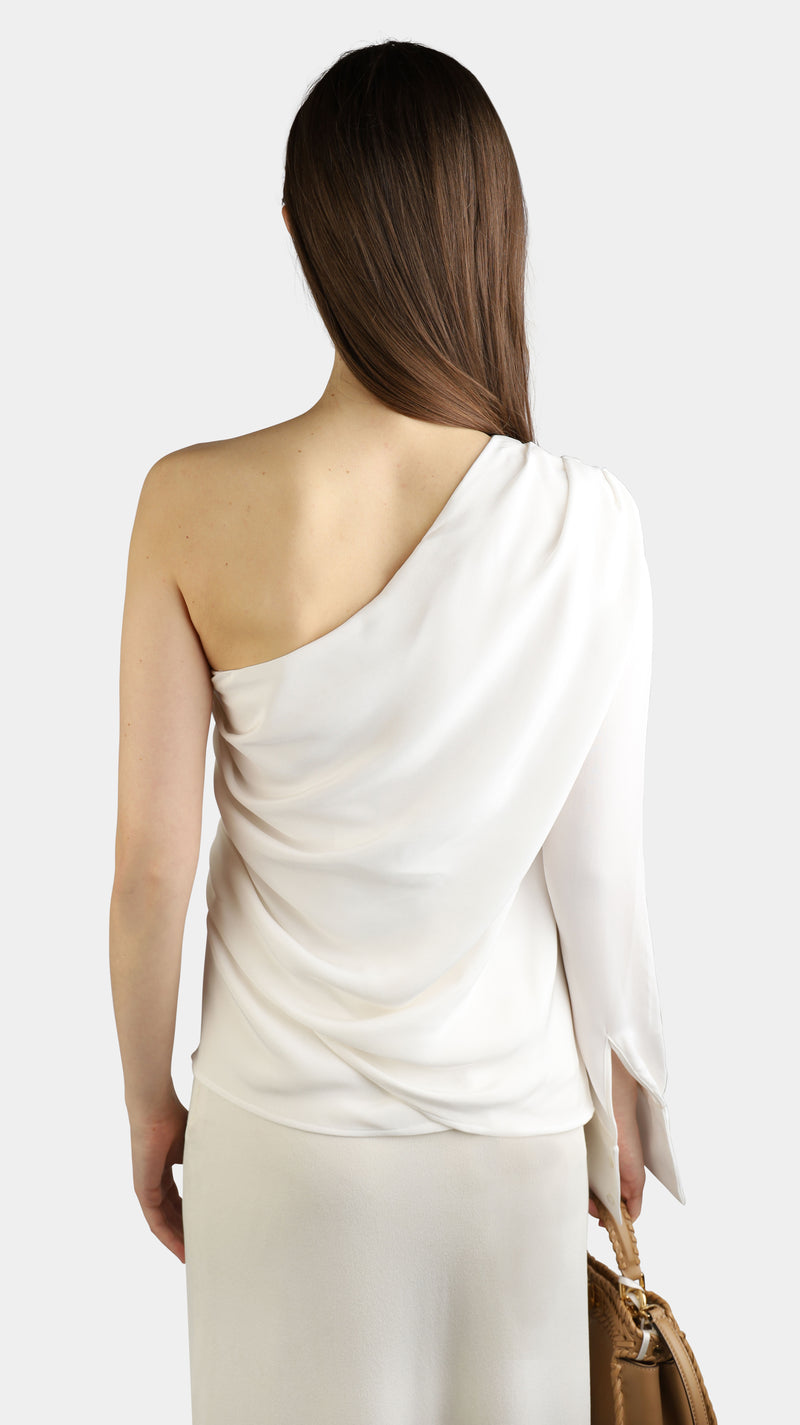 Moa One Shoulder Top White