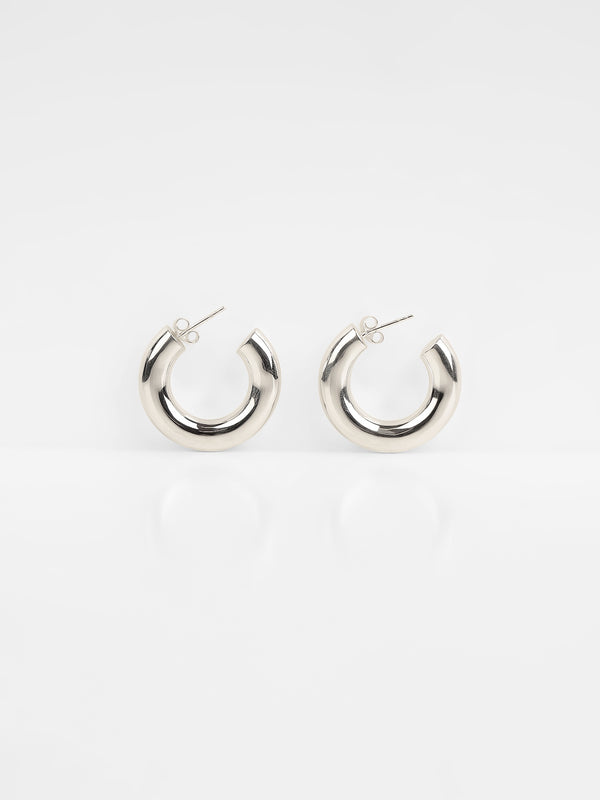 Chunky Hoops Small Silver