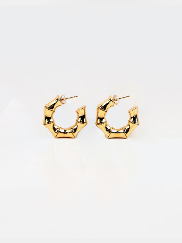 Bamboo Hoops Small Gold
