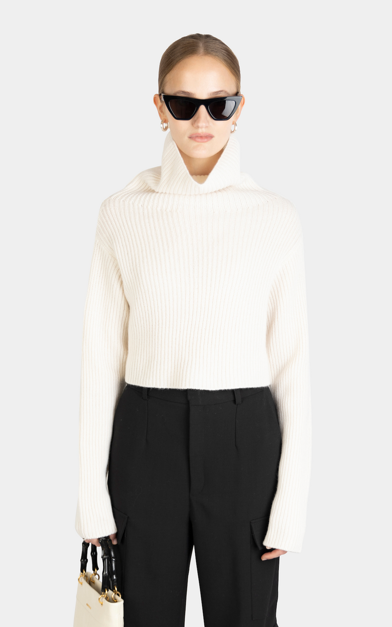 Nathalie Cashmere Sweater White