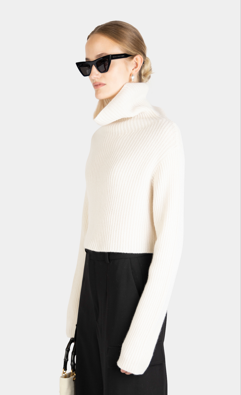 Nathalie Cashmere Sweater White
