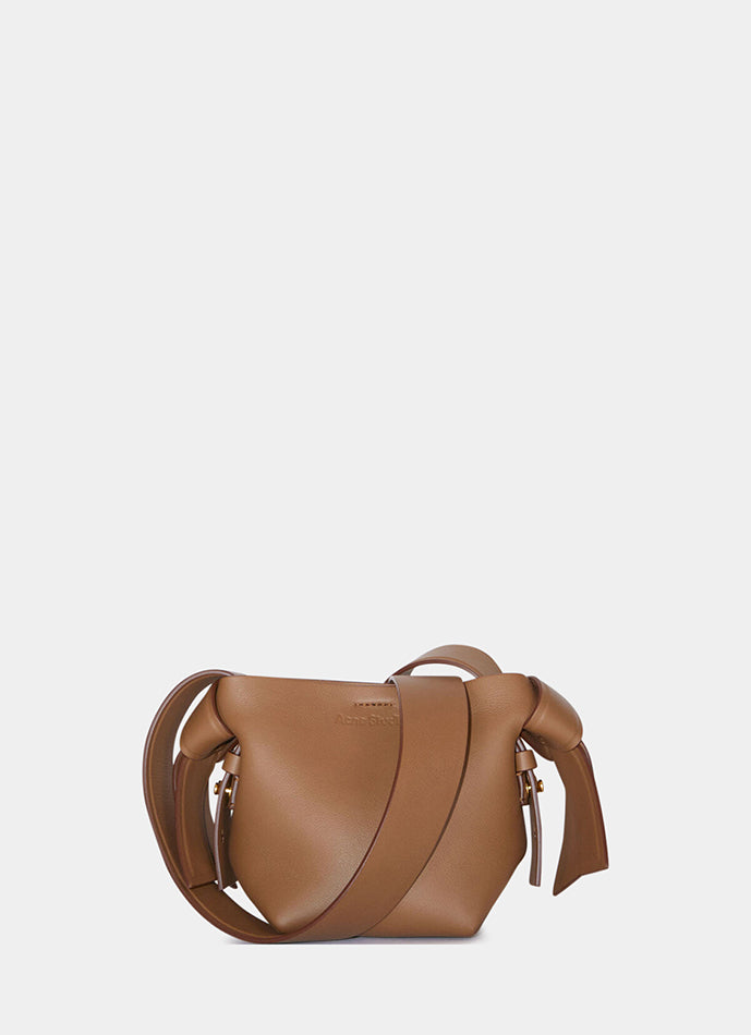 Musubi Midi Leather Tote Bag in Brown - Acne Studios