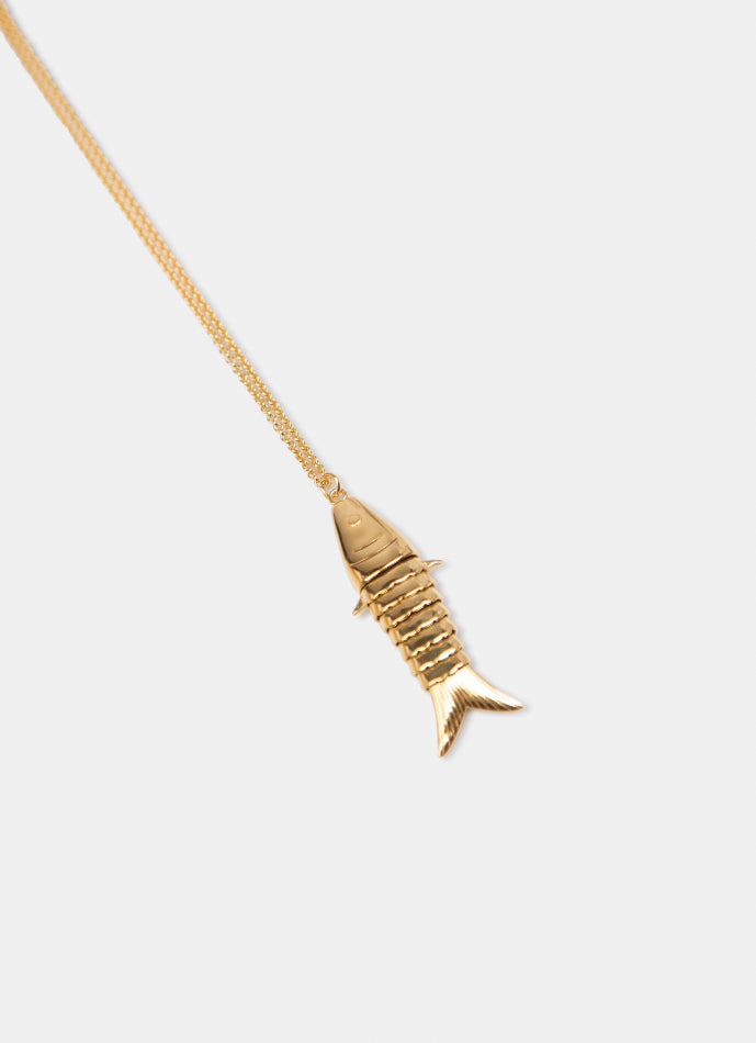 Fish-Pendant Necklace Gold