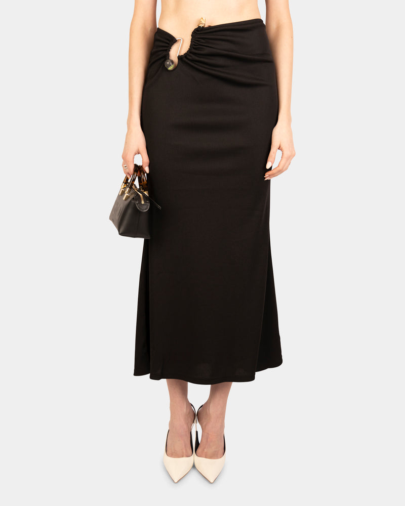 Ruched Distort Quartz Skirt Black