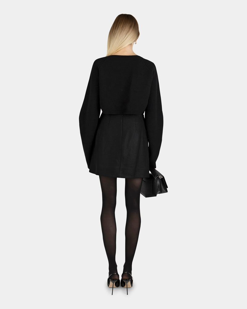 Nina Wool Cargo Skirt Black