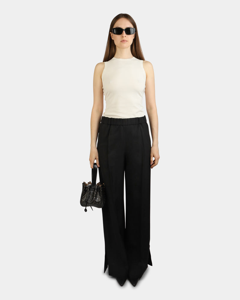 Fluid Silk and Viscose Trousers Black