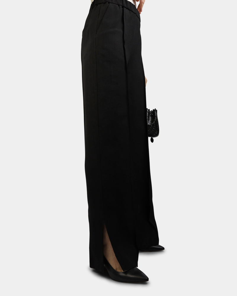 Fluid Silk and Viscose Trousers Black