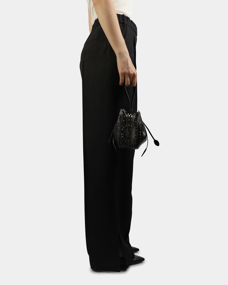 Fluid Silk and Viscose Trousers Black