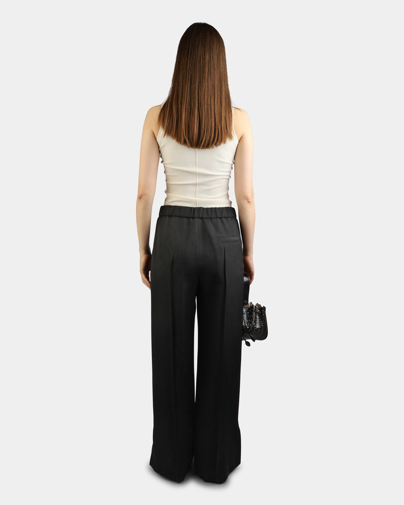 Fluid Silk and Viscose Trousers Black