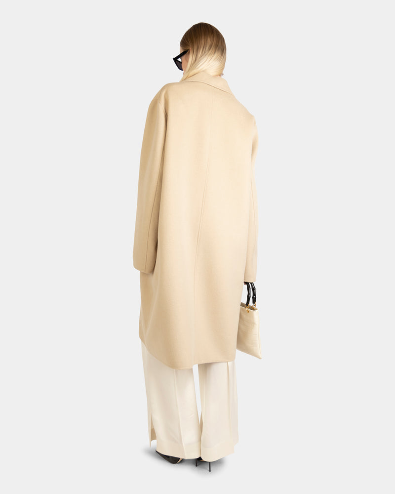 Single-Breasted Coat Cold Beige