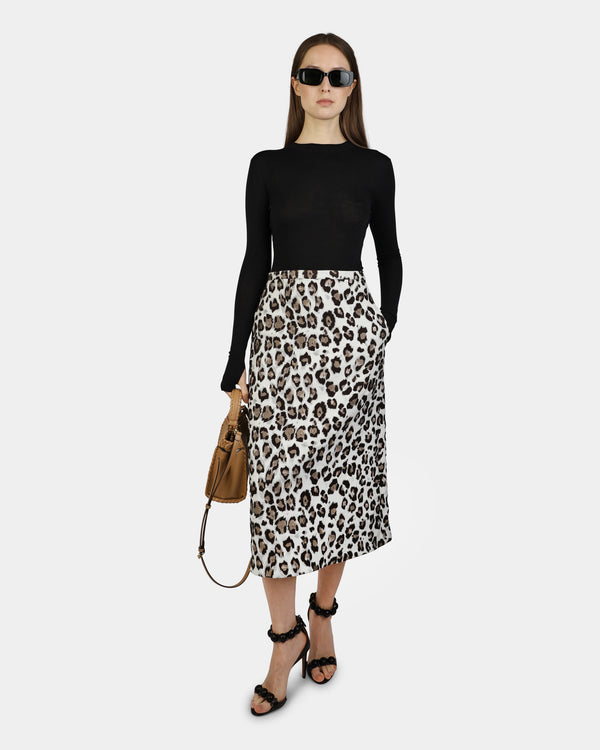 Jeanette Jacquard Leopard Skirt
