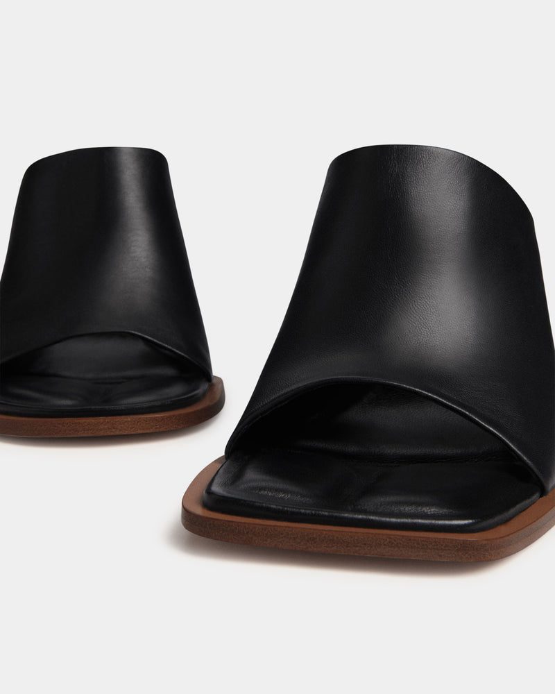 Les Mules Rond Carré Black