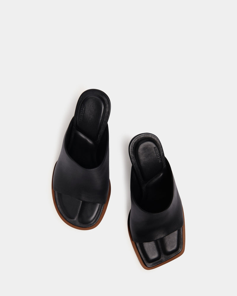Les Mules Rond Carré Black