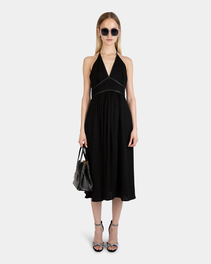 Crepe Open Back Dress