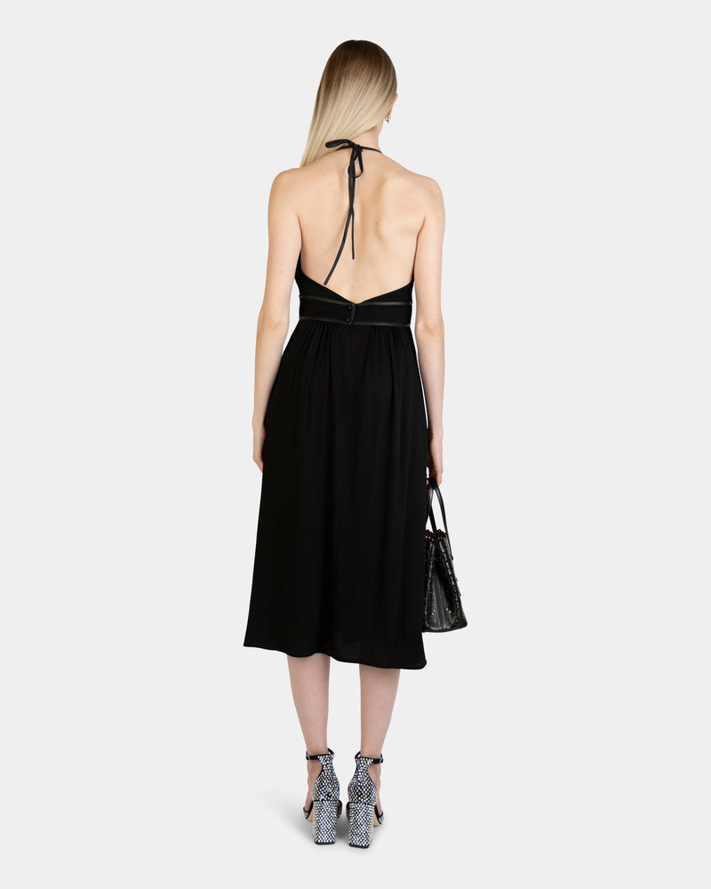 Crepe Open Back Dress
