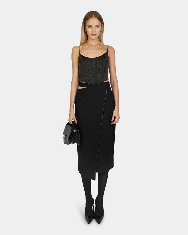 Silk Corset Top Black