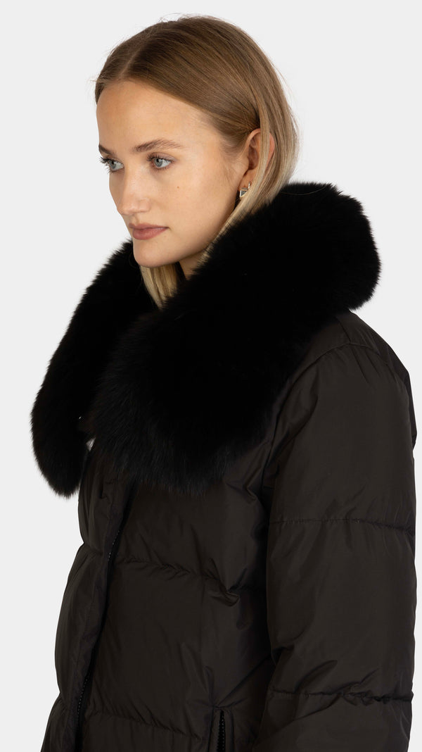 Puffer Coat 90cm Tech Fabric Black