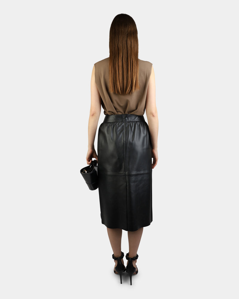 Princess Leather Skirt Black