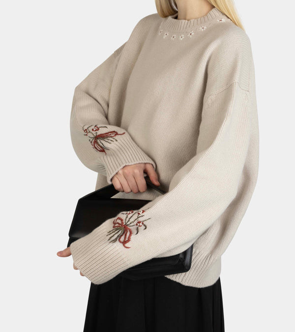 Ljusnan Embroidery Isabella Sweater Earl Grey