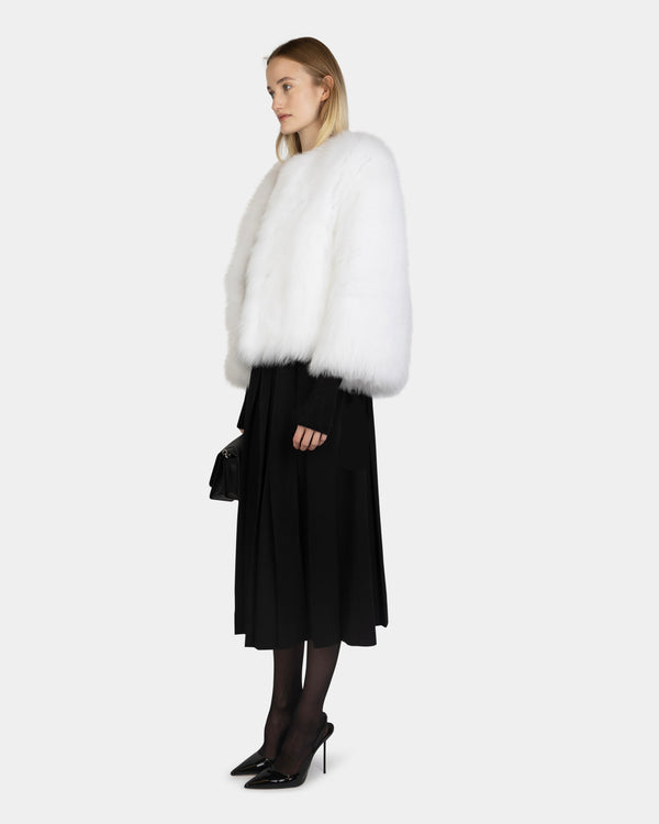 JACKET 50CM KNITTED FOX WHITE