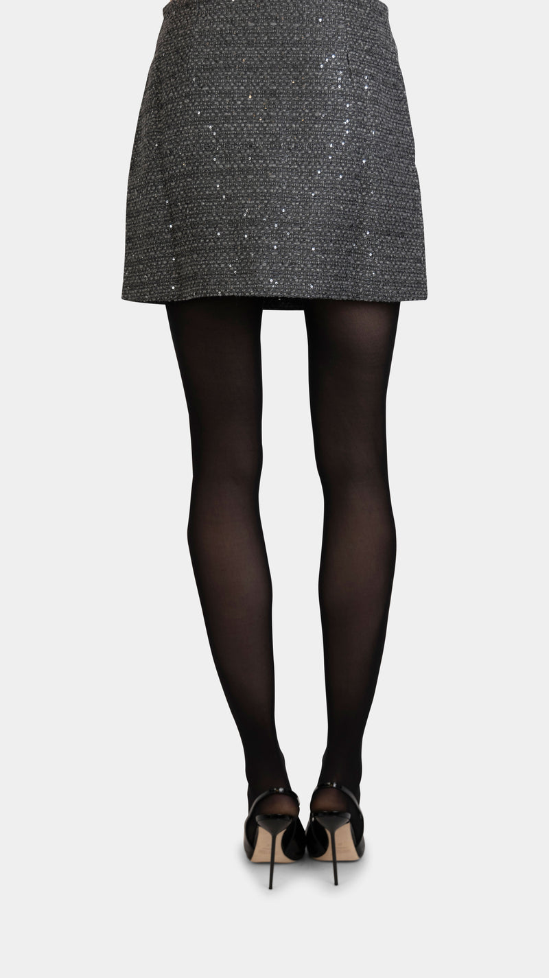 Irina Sequin Tweed Skirt Grey