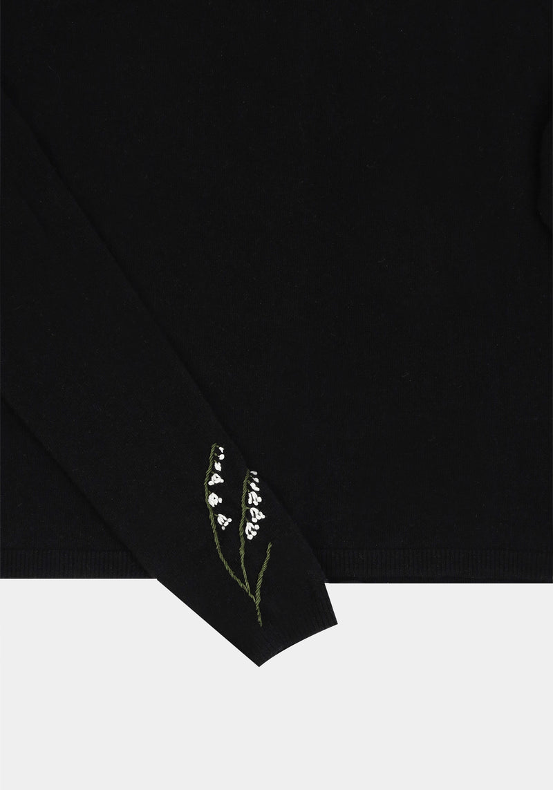 Wild Poppy Cardigan Sleeve Detail Black