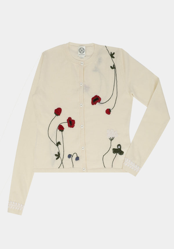 Wild Poppy Cardigan White