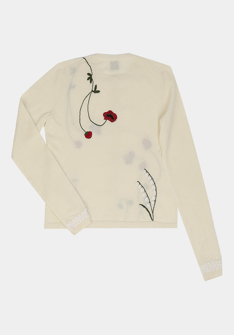 Wild Poppy Cardigan White