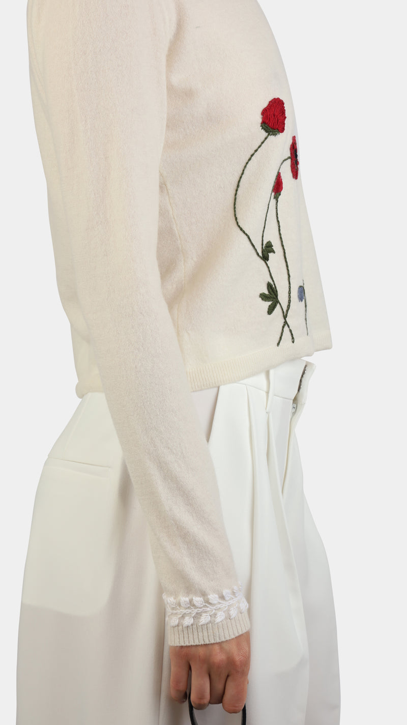 Wild Poppy Cardigan White