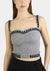 Cyra Embroidery Top Grey and Black