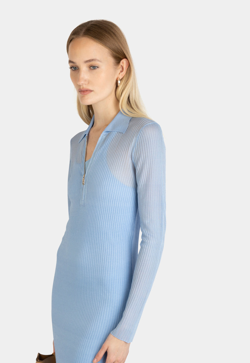 Fendi Silk Knit Dress Blue