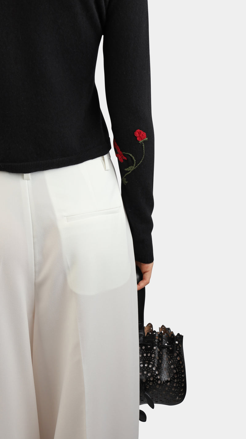 Wild Poppy Cardigan Sleeve Detail Black