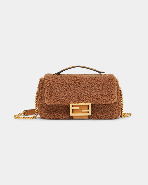 Fendi Baguette Bag Fur Beige