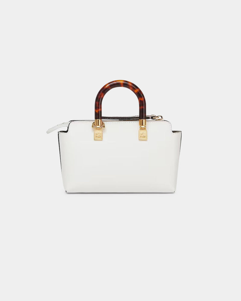 By The Way Mini - Small white leather and elaphe Boston bag