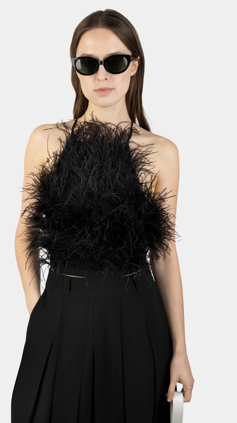 Joey Feather Top Black