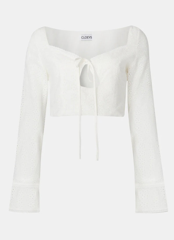 Broderie Anglaise Top White