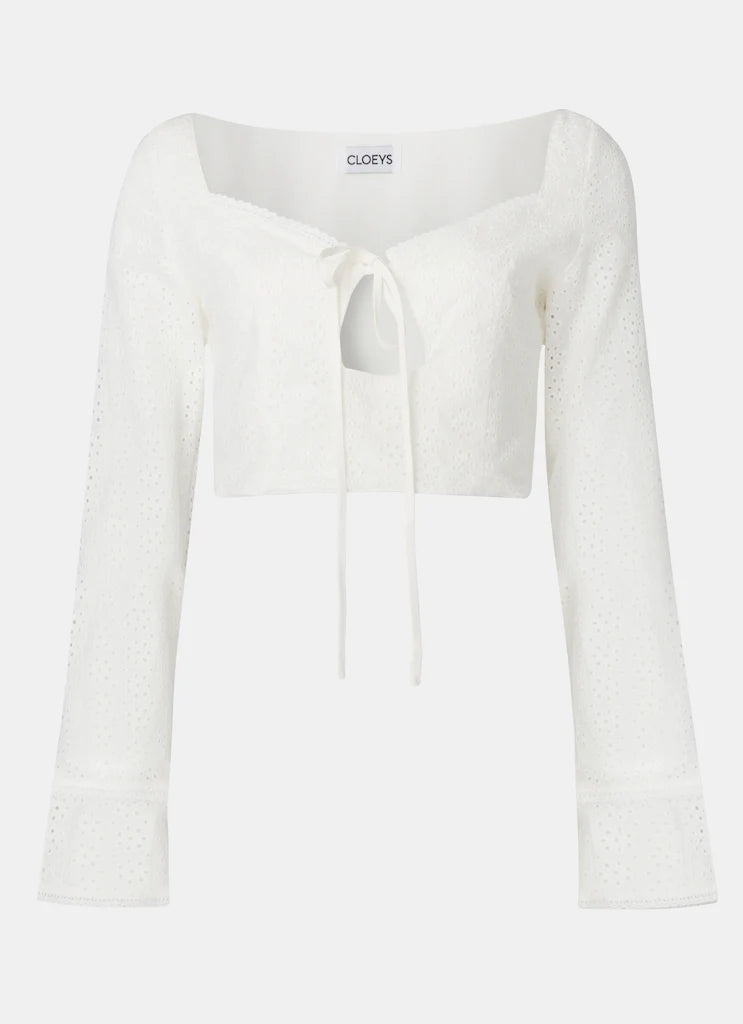 Broderie Anglaise Top White