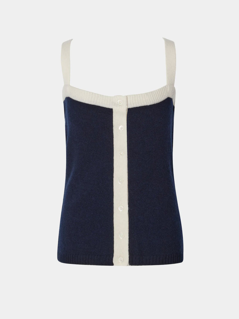 Cashmere Tank Top Blue/White