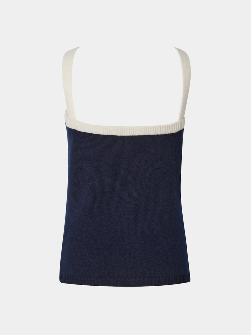 Cashmere Tank Top Blue/White