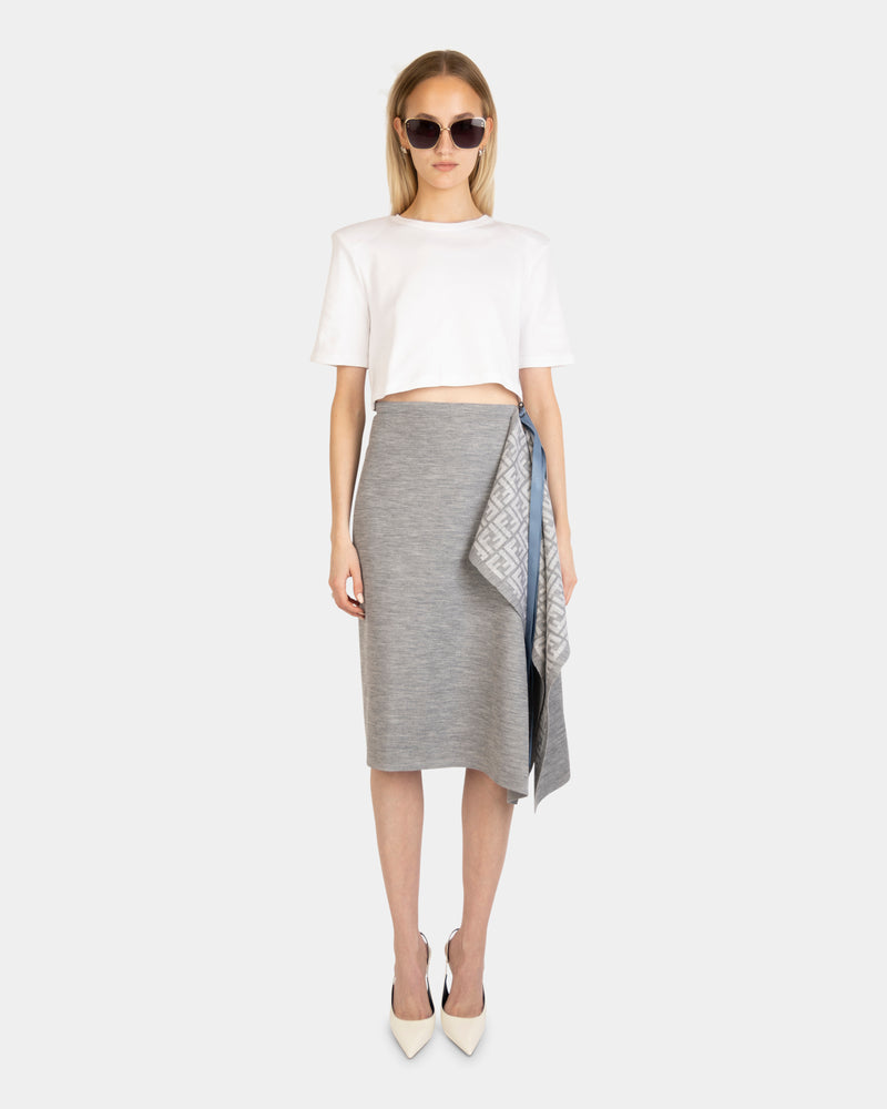 Fendi Wool Skirt Grey