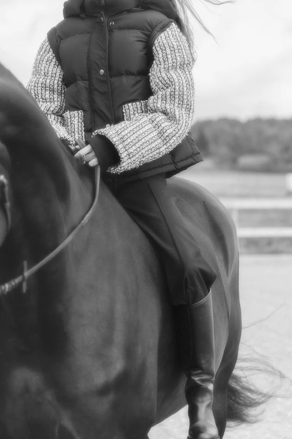 Tweed Puffer Jacket Vest