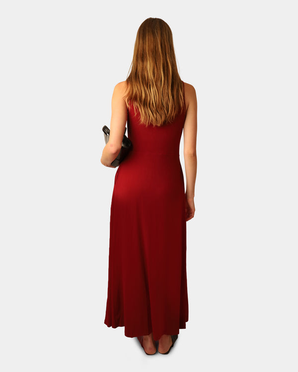 Oeuvre Draped Dress Bordeaux