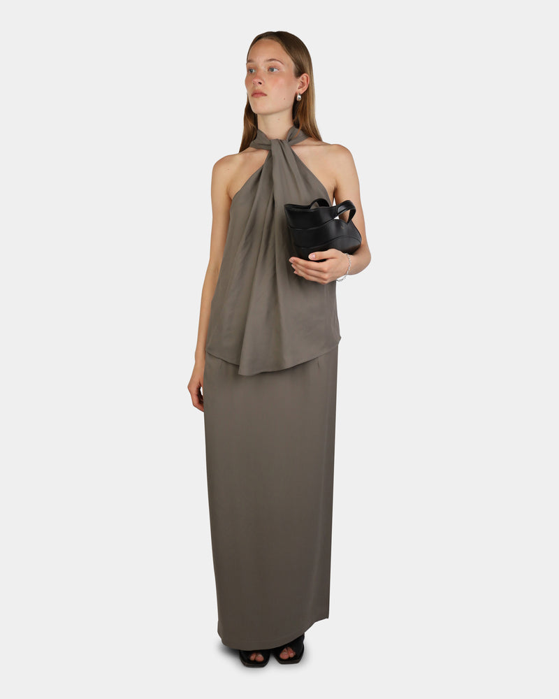 Poem Draped Skirt Taupe