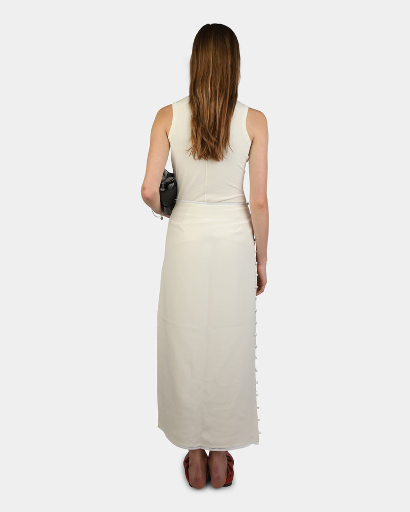 Joan Silk Skirt White