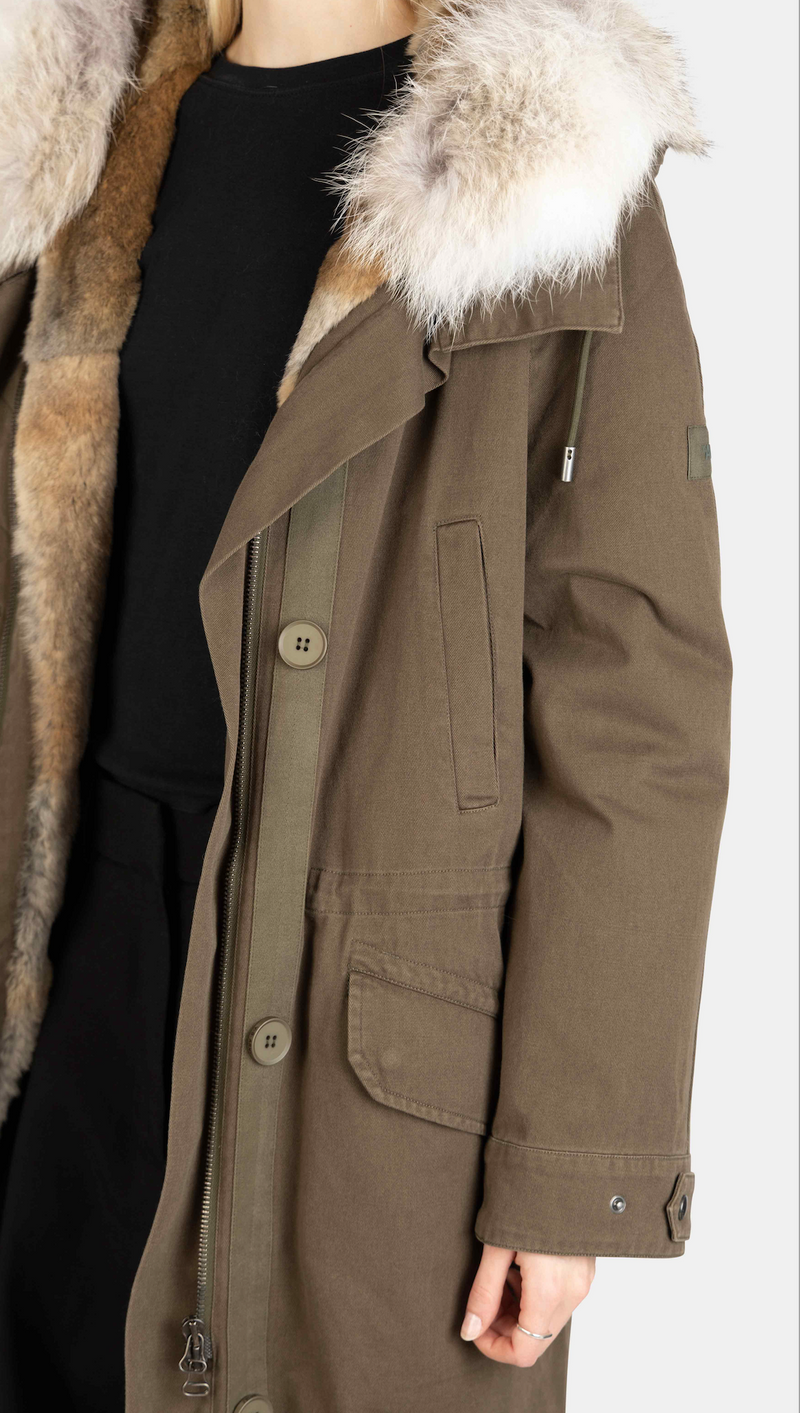 Parka 90cm Cotton/Rabbit/Coyote Green