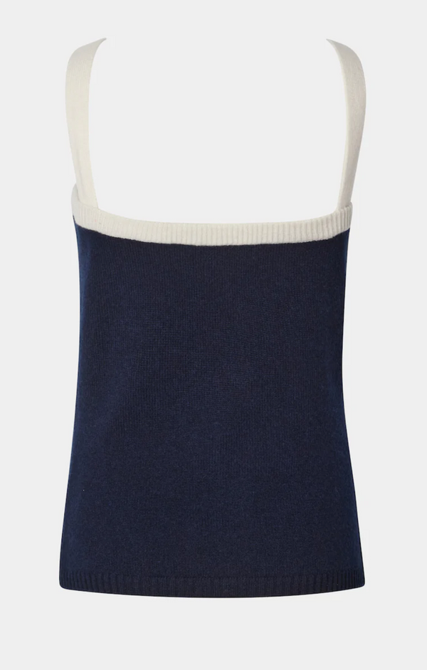 Cashmere Tank Top Blue and White