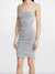 Metallic Drape Mini Dress Silver