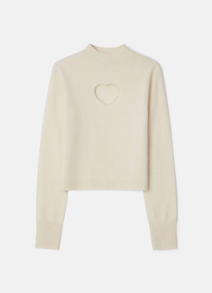 Merino Heart Top White