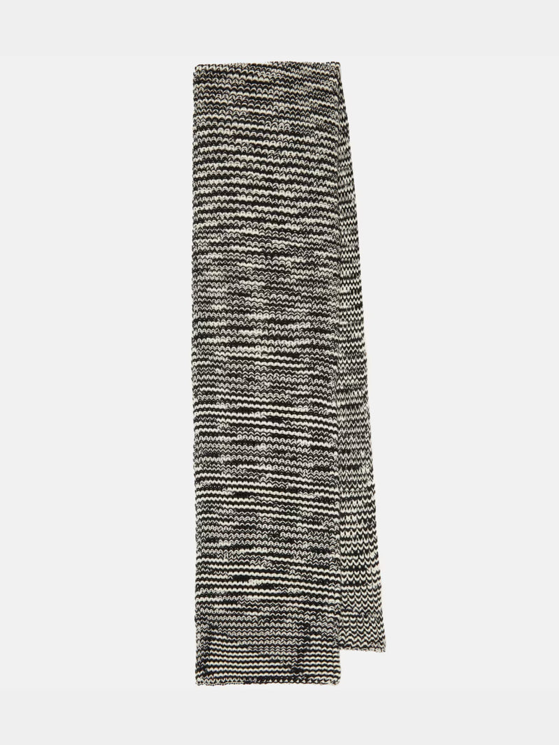 Zig-Zag Knit Wool Scarf