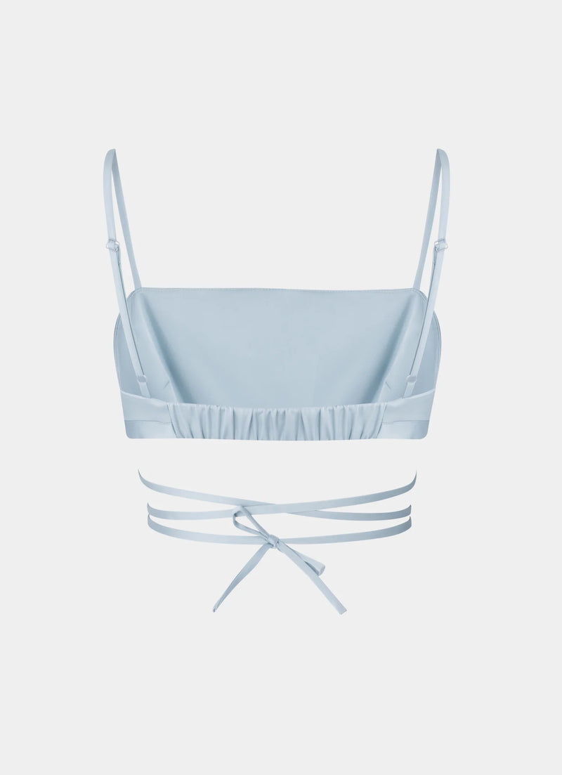 Satin Bra Top Blue
